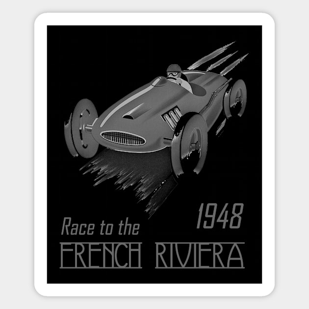 Vintage Race Car-French Riviera-1948 Magnet by WickedNiceTees